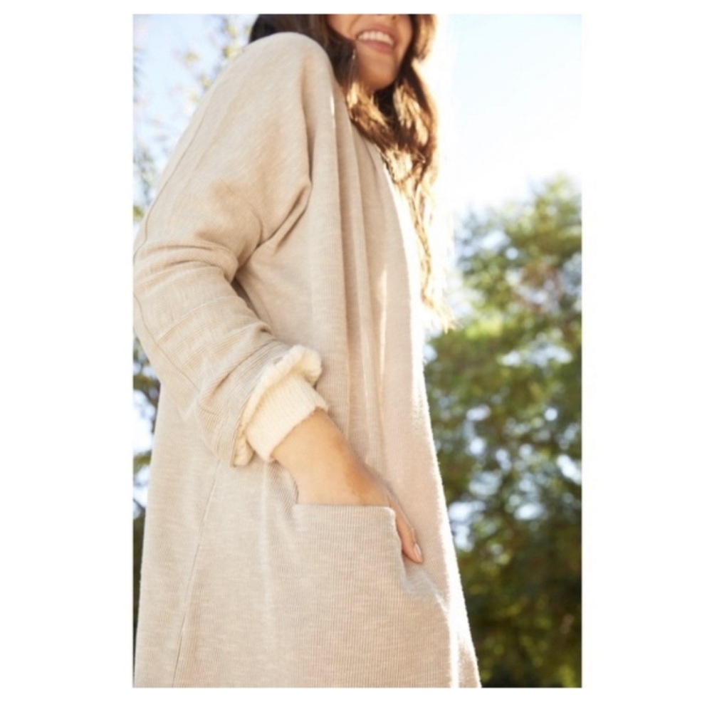 NWT Anthropologie‎ Donni Relaxed Gray Open-Front Cardigan